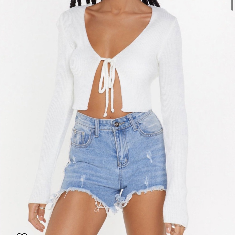 Nasty Gal Tie-up cropped cardigan, size S